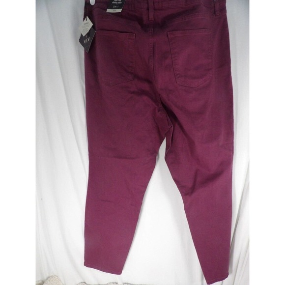 AVA & VIV Womens Magenta High Rise Stretch Skinny Ankle Jeans Size 22W/R - Picture 2 of 9